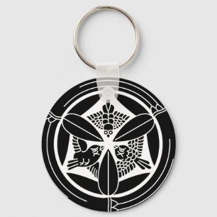 In circle of bamboo three feather sparrow key ring
