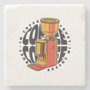 In Coffee we trust Stone Coaster