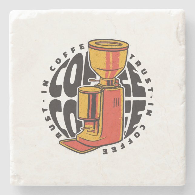 In Coffee we trust  Stone Coaster (Front)