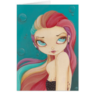 In Colour - fairy mermaid punk rainbow card