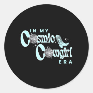 In Cosmic Cowgirl Era Western Aesthetic Midwestern Classic Round Sticker