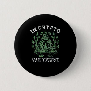 In Crypto We Trust Bitcoin Cryptocurrency 6 Cm Round Badge