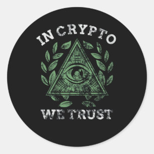 In Crypto We Trust Bitcoin Cryptocurrency Classic Round Sticker