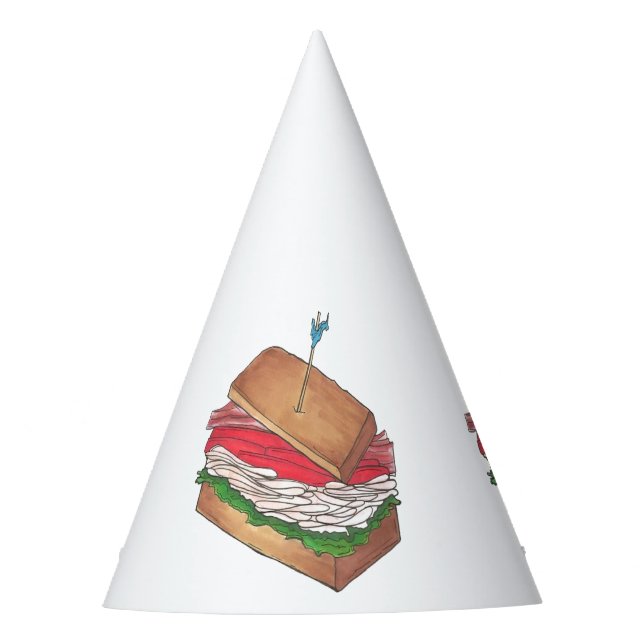 In Da Club Turkey Club Sandwich Funny Foodie Diner Party Hat (Front)