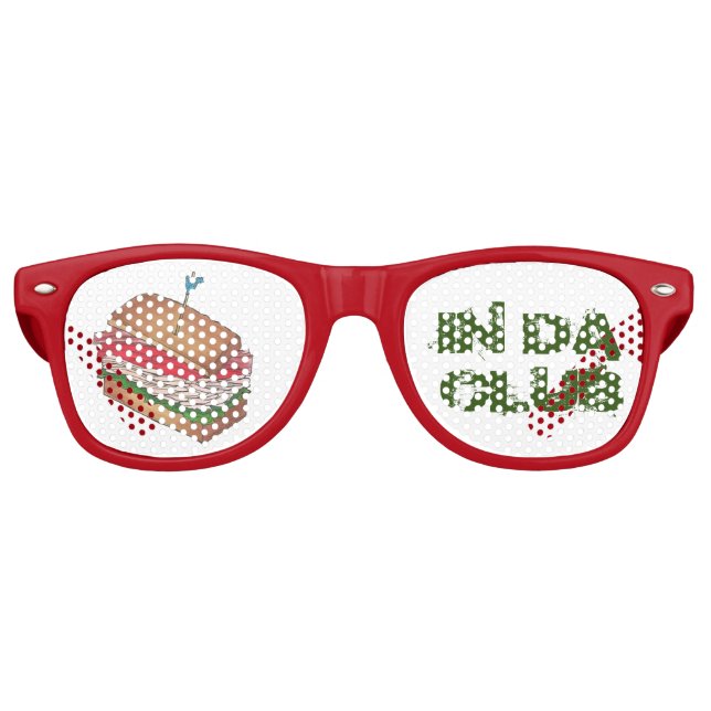 In Da Club Turkey Club Sandwich Funny Foodie Diner Retro Sunglasses (Front)