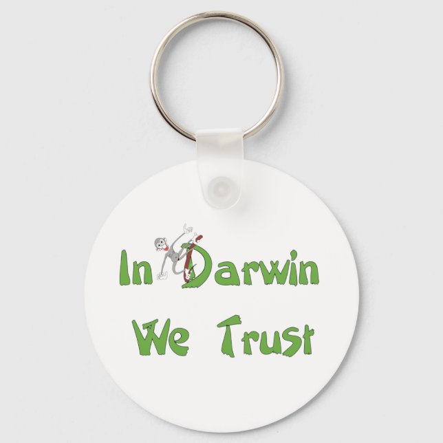 In Darwin We Trust Key Ring (Front)