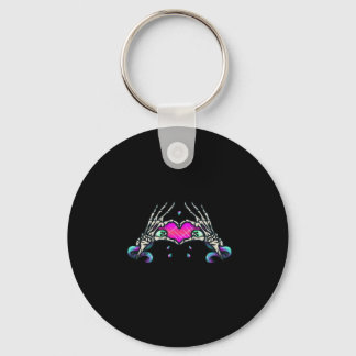 In Death - Skeleton Heart Hands Key Ring