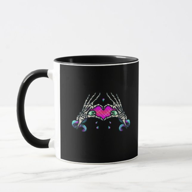 In Death - Skeleton Heart Hands Mug (Left)
