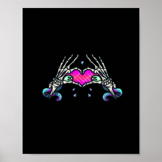 In Death - Skeleton Heart Hands Poster (Front)
