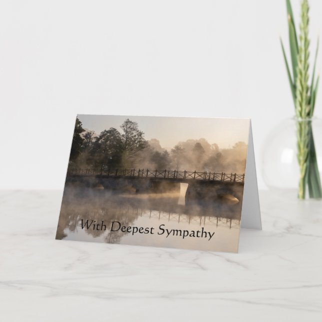 In Deepest Sympathy Beautiful Bridge River Scenery Card (Front)