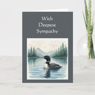 In Deepest Sympathy Beautiful Common Loon Lake Card