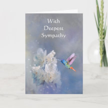 In Deepest Sympathy Beautiful Hummingbird