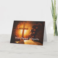 In Deepest Sympathy Cross, Bible and praying hands