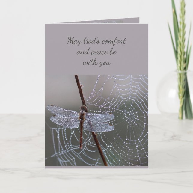 In Deepest Sympathy Help in Difficulty Dragonfly   Card (Front)