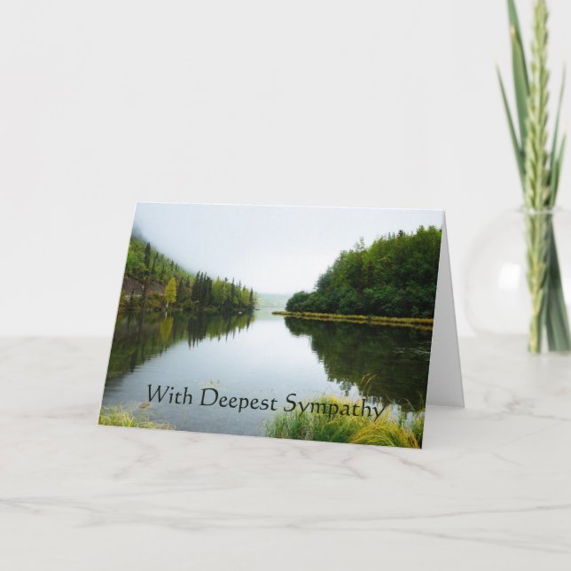 In Deepest Sympathy Lake Trees Wilderness Card (Front)