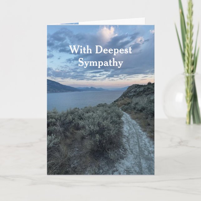 In Deepest Sympathy Morning Sky Clouds Lake Walk Card (Front)