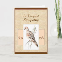 In Deepest Sympathy Mourning Dove Turtle Dove