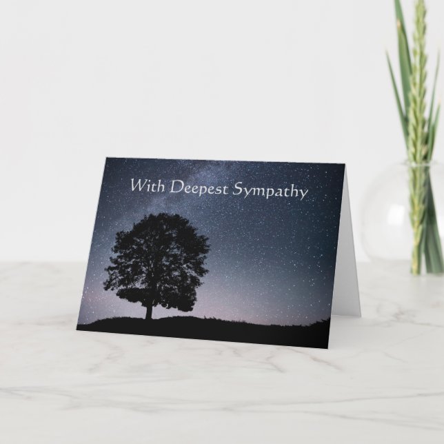 In Deepest Sympathy Stars Nightsky Lone Tree Card (Front)