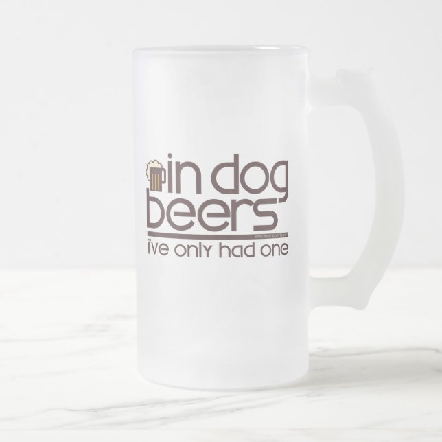 In Dog Beers.... Frosted Glass Beer Mug (Right)