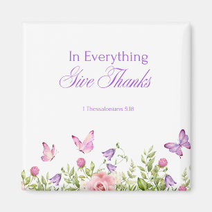 In Everything Give Thanks 2" Square Magnet