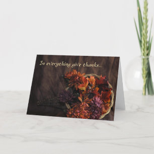 "In Everything Give Thanks" Flower Cornucopia Card
