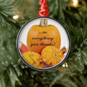 In Everything Give Thanks! Metal Tree Decoration