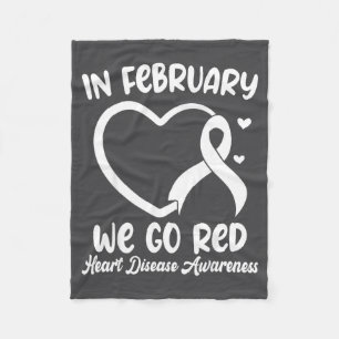 In February We Go Red Heart Disease Awareness Mont Fleece Blanket