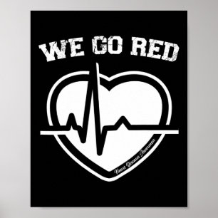 In February We Go Red Heart Disease Awareness Mont Poster