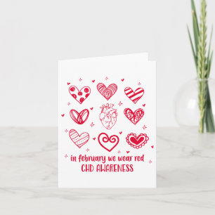 In February We Wear Red Chd Awareness Heart Diseas Card