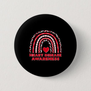 In February We Wear Red Heart Disease Awareness _1 6 Cm Round Badge