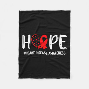 In February We Wear Red Heart Disease Awareness Ho Fleece Blanket