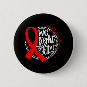 In February We Wear Red Heart Disease Awareness Ri 6 Cm Round Badge