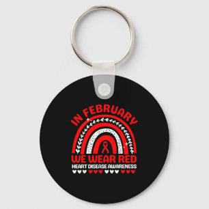 In February We Wear Red Heart Disease Awareness Su Key Ring