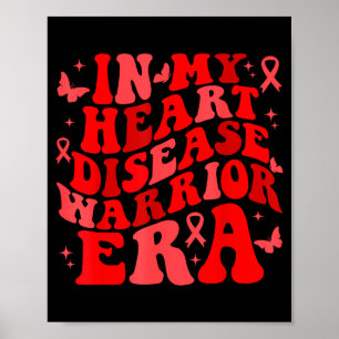 In February We Wear Red Heart Disease Awareness Wa Poster
