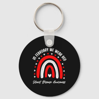 In February We Wear Red Heart Disease Warrior Supp Key Ring