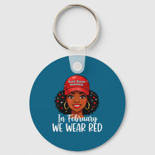 In february we wear red heart health awareness  key ring