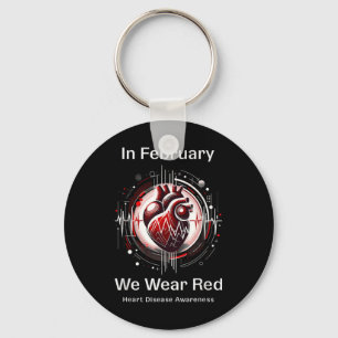 In February We Wear Red Heart Health Awareness Key Ring