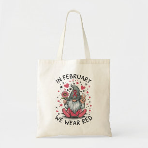 In February We Wear Red Heart Health Awareness Tote Bag