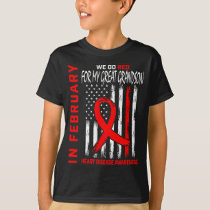 In February Wear Red Great Grandson Heart Disease T-Shirt