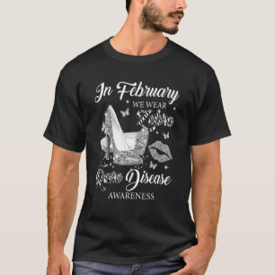 In February Wear Zebra High Heels Rare Disease Awa T-Shirt