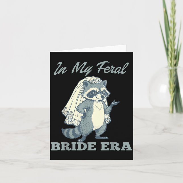 in Feral Bride Era Funny Racoon Wedding Card (Front)