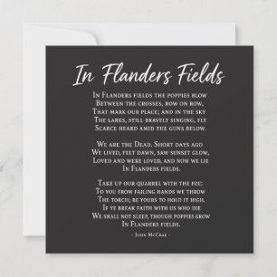 In Flanders Fields Poem Remembrance Day Card