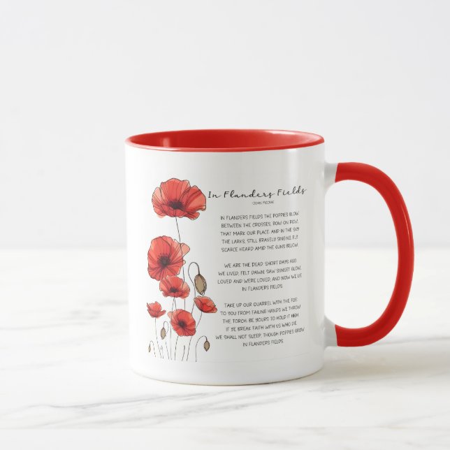 In Flanders Fields Remembrance Day Poem Mug (Right)