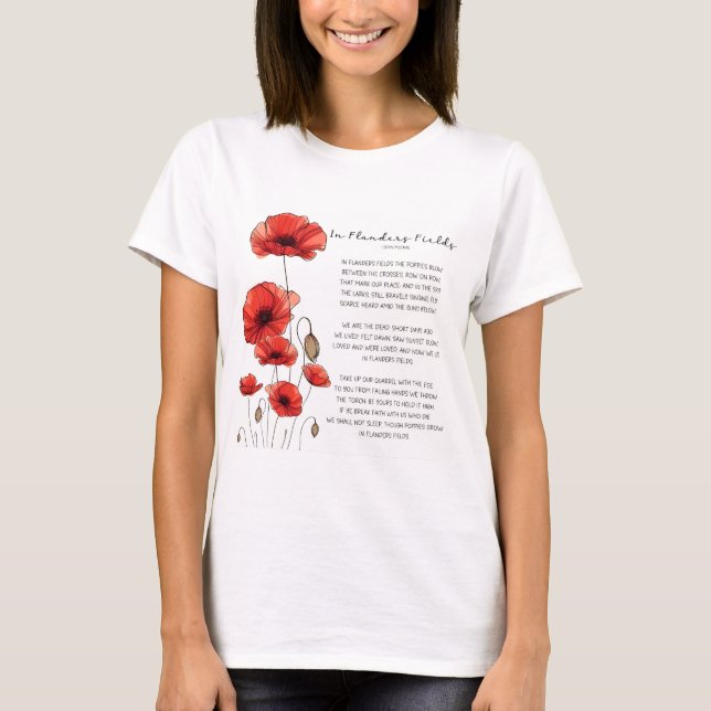 In Flanders Fields Remembrance Day Poem T-Shirt (Front)