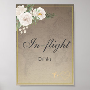 In Flight Drinks Travel theme Bridal Shower Party  Poster