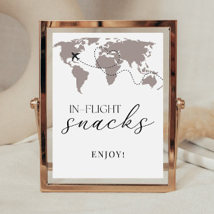 In-Flight Snacks Aeroplane Baby Shower Food Table Pedestal Sign
