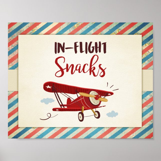 In flight snacks Sign Aeroplane Food Table Snack (Front)