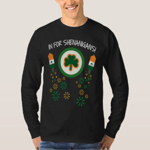 In For Shenanigans St Patrick's Day Irish Shamroc T-Shirt