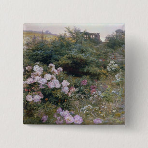 In Full Bloom 15 Cm Square Badge