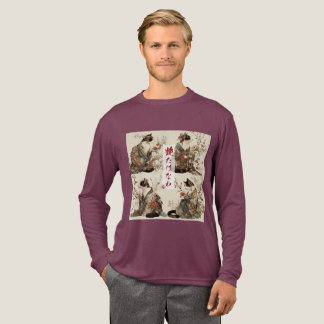 "In Full Bloom" Japanese Cat in Kimono Art Tri-Blend Shirt